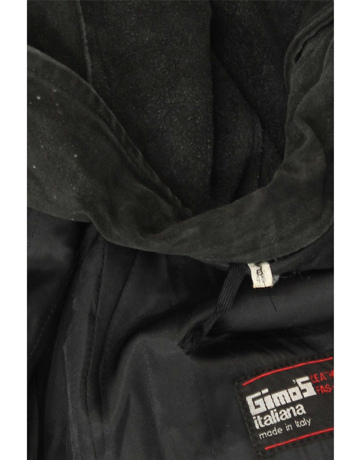 Gimo's Womens Suede Overcoat IT 46 Large Black