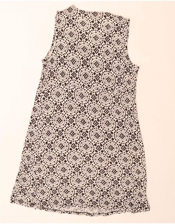 MICHAEL KORS Womens Sleeveless A-Line Dress UK 18 XL Black Floral Rayon