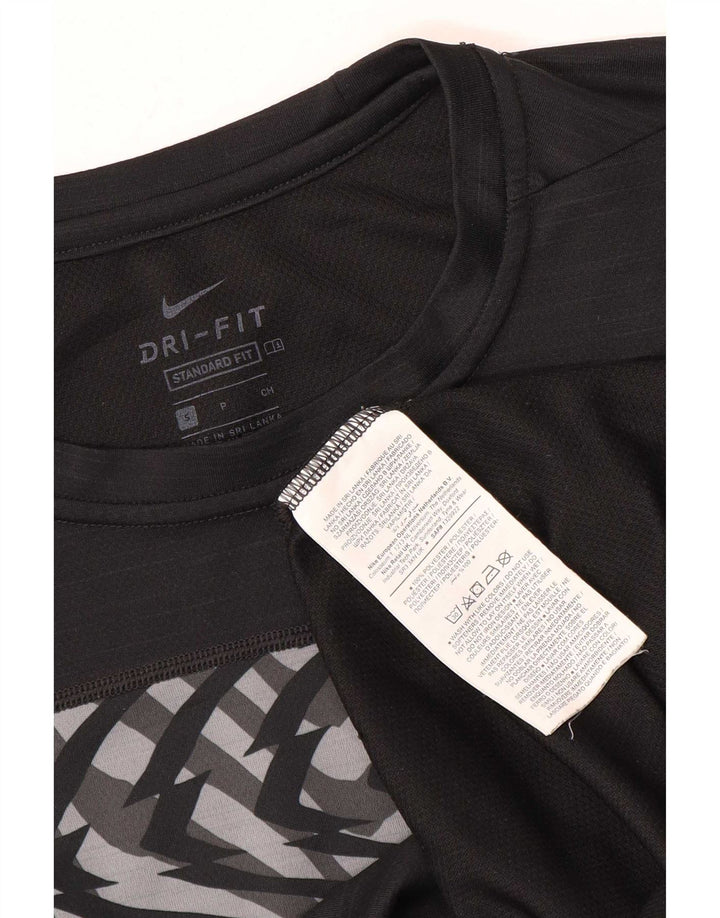 Nike Mens Dri Fit Standard Fit Graphic T-Shirt Top Small Black Polyester