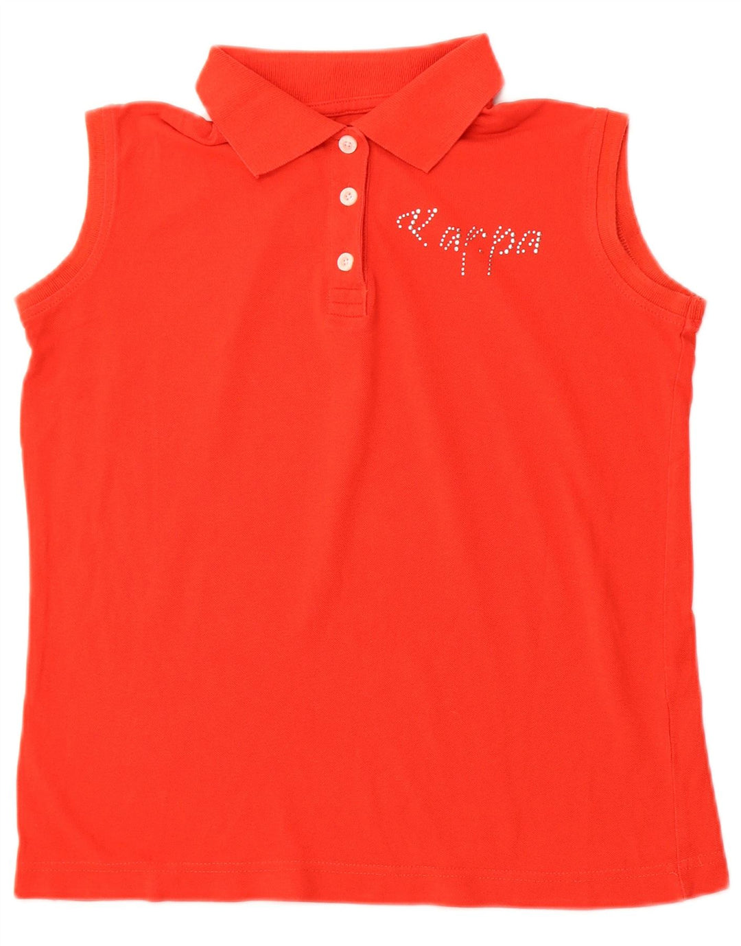 KAPPA Womens Sleeveless Polo Shirt UK 14 Large Red