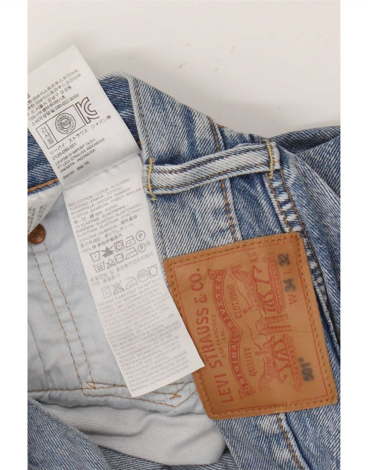 Levi's Mens 501 Straight Jeans W34 L32 Blue Cotton
