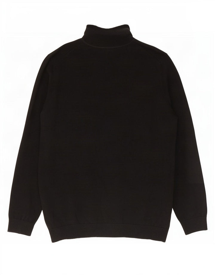 Marks & Spencer Mens Roll Neck Jumper Sweater Large Black Cotton