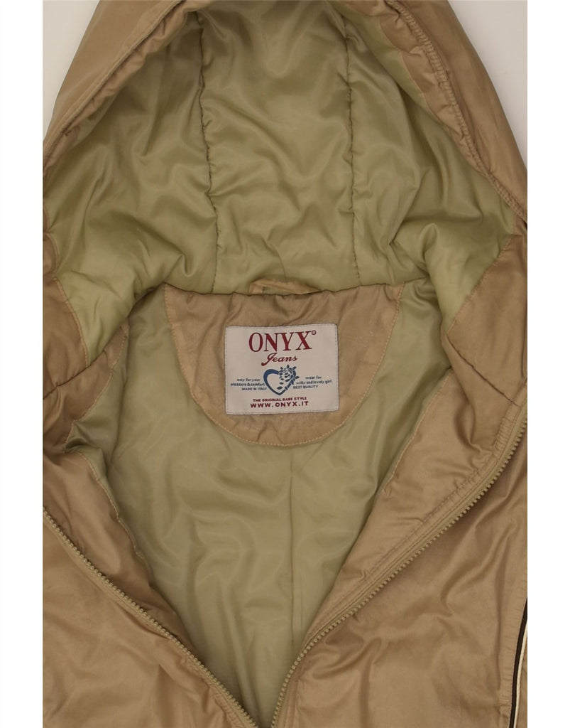 ONYX Womens Hooded Gilet UK 16 Large Khaki | Vintage Onyx | Thrift | Second-Hand Onyx | Used Clothing | Messina Hembry 