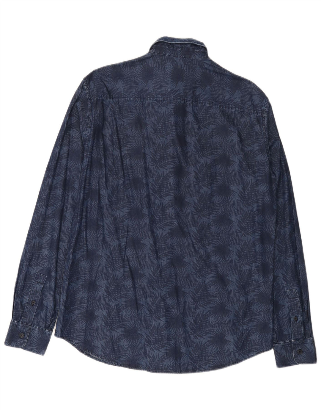 Armani Exchange Mens Regular Fit Shirt Medium Navy Blue Floral Cotton