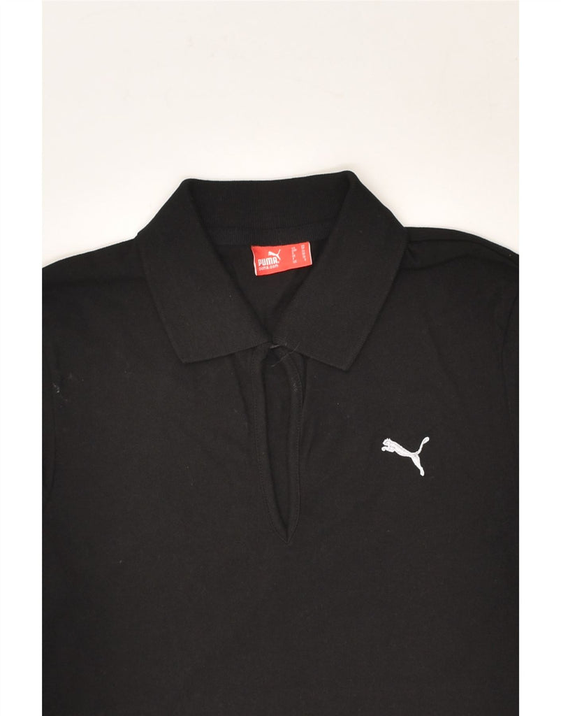 PUMA Womens Polo Shirt UK 8 Small Black Cotton | Vintage Puma | Thrift | Second-Hand Puma | Used Clothing | Messina Hembry 