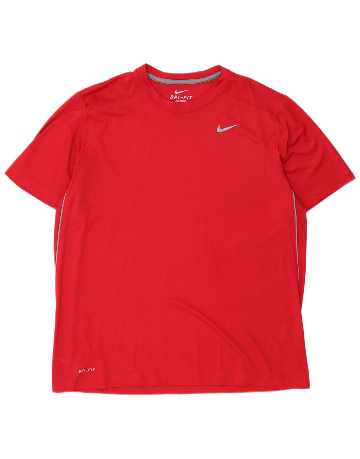 Nike Mens Dri Fit T-Shirt Top XL Red Polyester