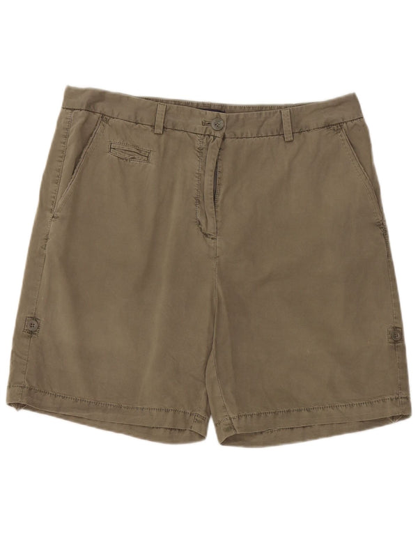 Marks & Spencer Womens Chino Shorts UK 14 Large W34  Khaki Cotton