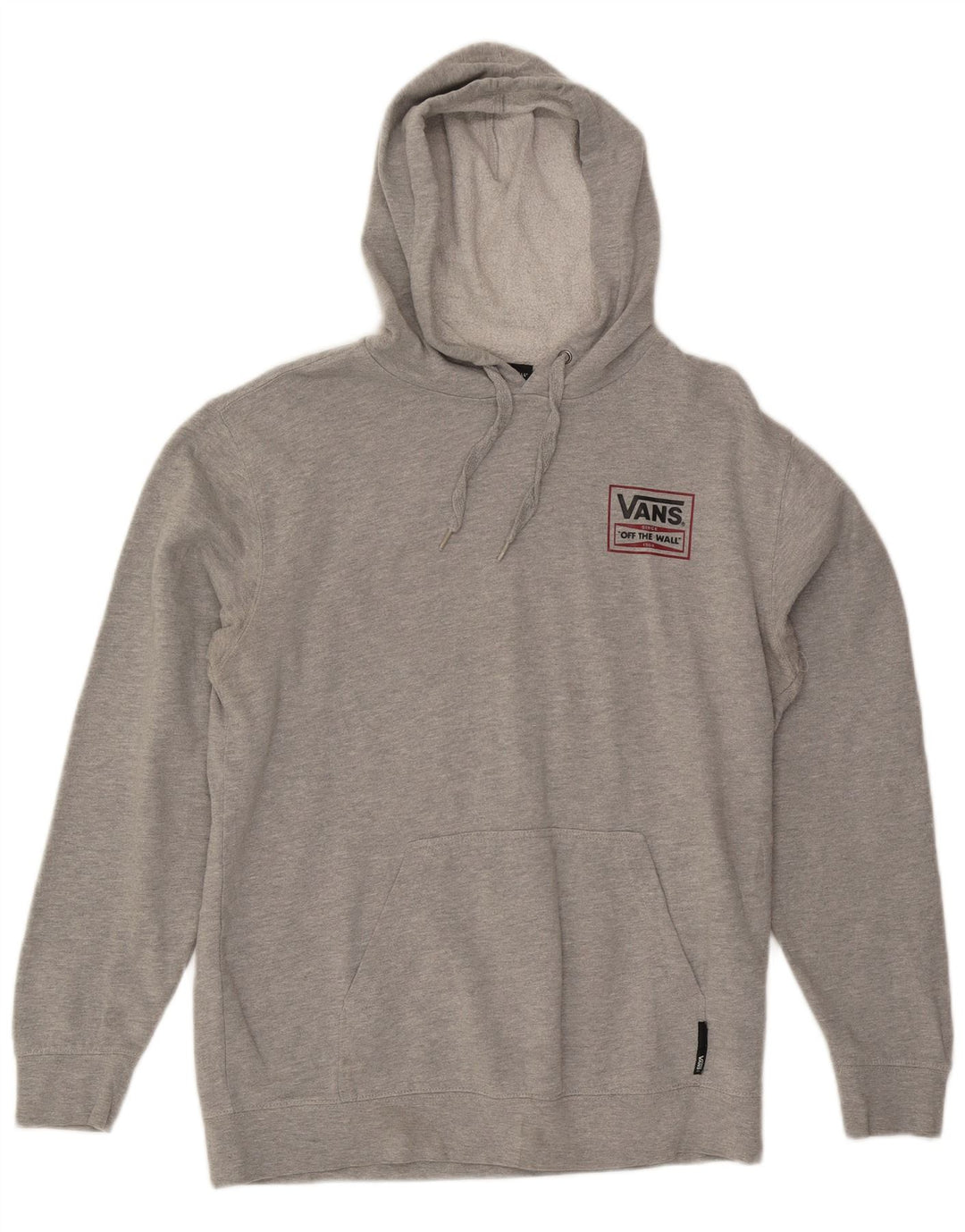 VANS Mens Graphic Hoodie Jumper Medium Grey Cotton