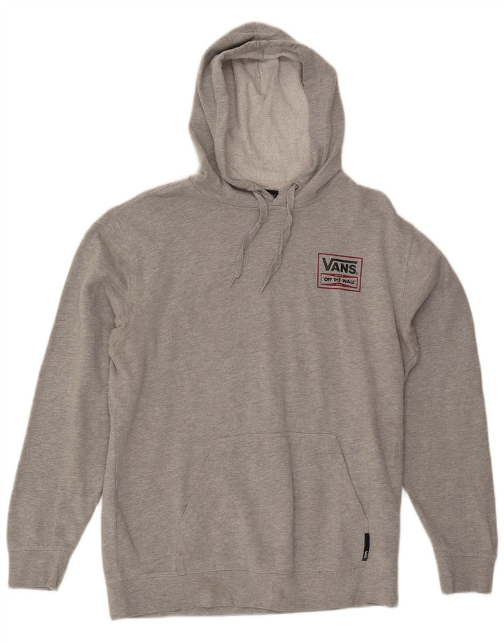 VANS Mens Graphic Hoodie Jumper Medium Grey Cotton