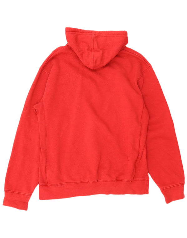 Timberland Mens Graphic Hoodie Jumper Small Red Colourblock Cotton