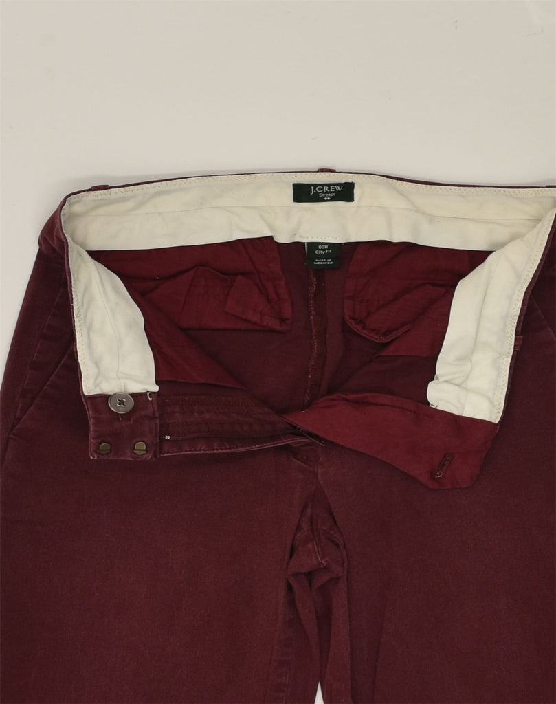 J. CREW Womens City Fit Straight Chino Trousers US 00 2XS W26 L31 Burgundy | Vintage J. Crew | Thrift | Second-Hand J. Crew | Used Clothing | Messina Hembry 