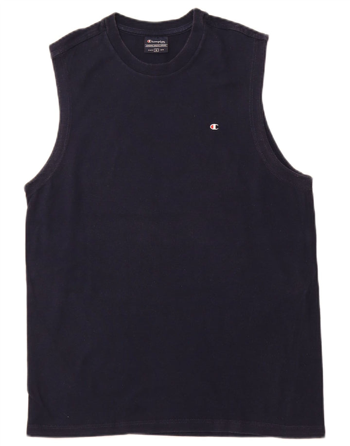 CHAMPION Mens Vest Top Medium Navy Blue Cotton