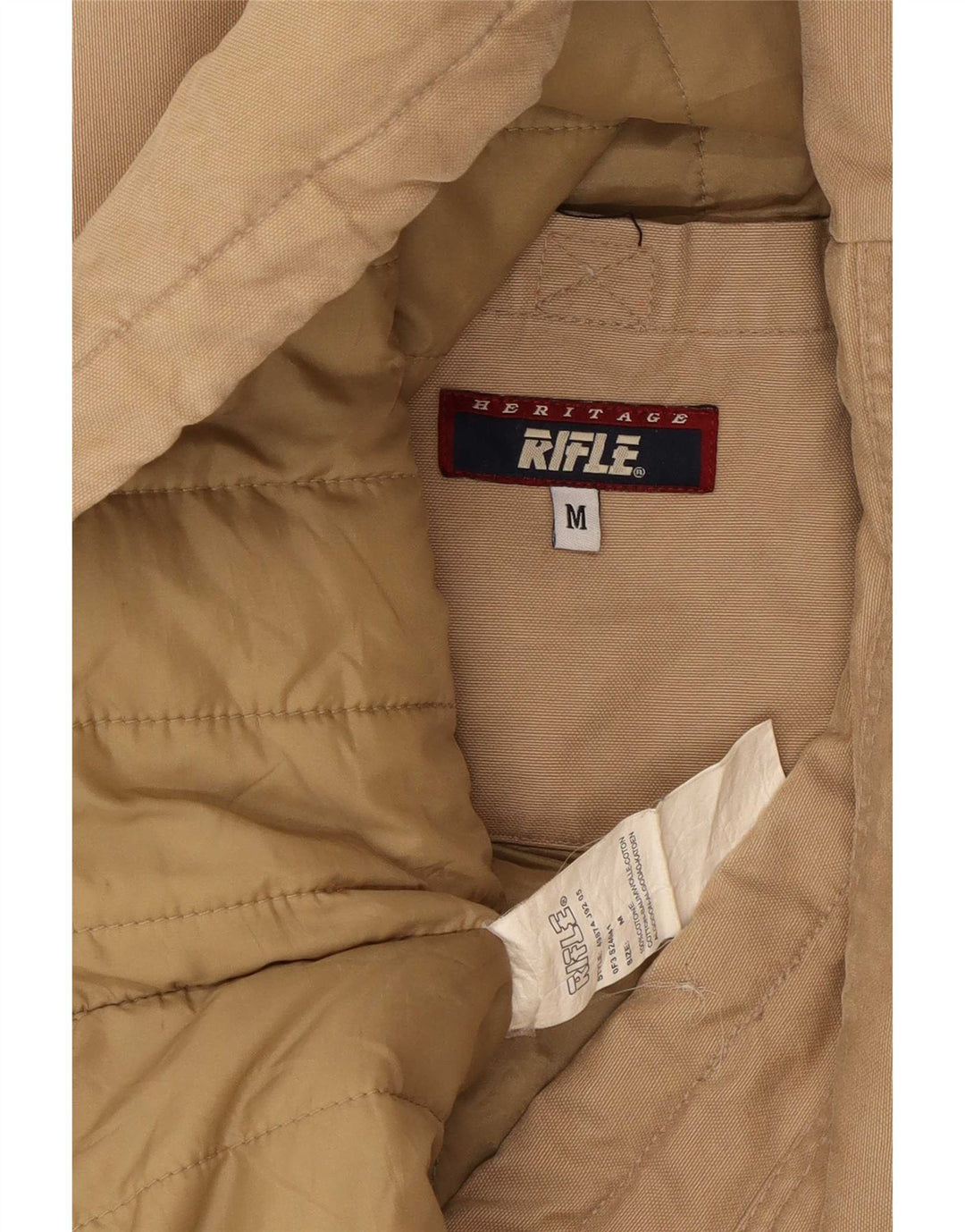 Rifle Mens Military Padded Coat UK 38 Medium Beige Cotton