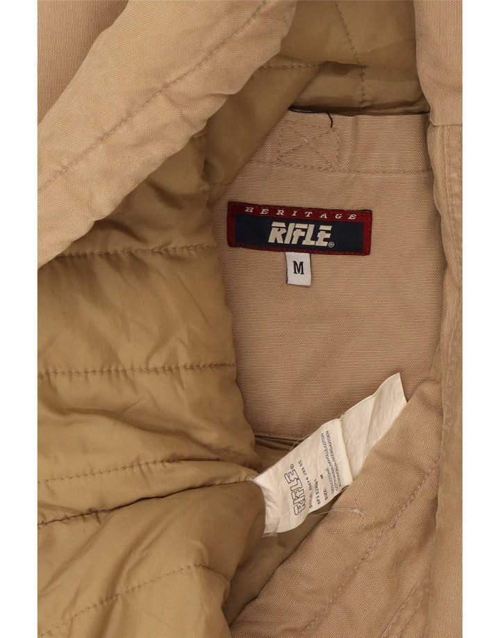 Rifle Mens Military Padded Coat UK 38 Medium Beige Cotton