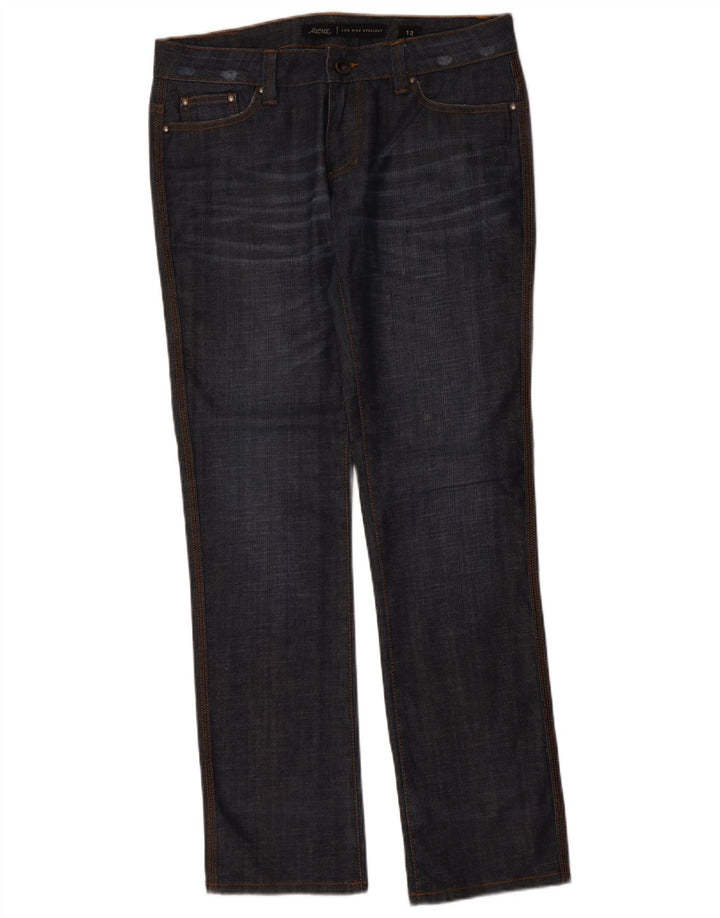 LEE Womens Riders Low Waist Straight Jeans US 12 Large W34 L33 Navy Blue