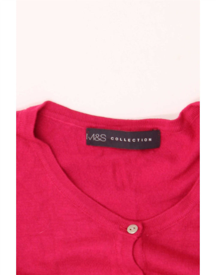 Marks & Spencer Womens Cardigan Sweater UK 14 Medium Pink
