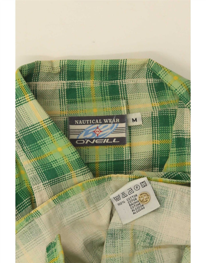 O'Neill Mens Shirt Medium Green Check Cotton