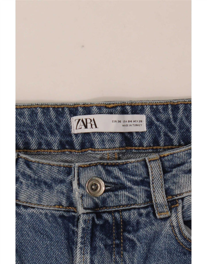 Zara Womens Distressed Straight Jeans EU 36 XS W26 L26 Blue