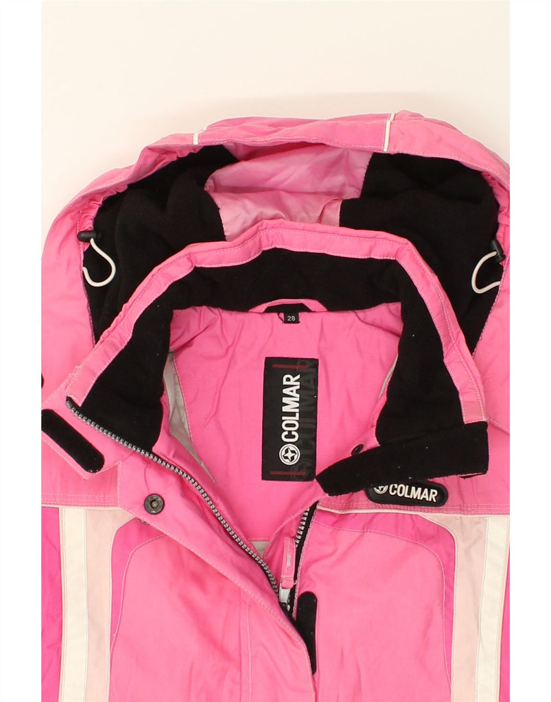 COLMAR Girls Hooded Windbreaker Jacket 7-8 Years Pink Colourblock | Vintage Colmar | Thrift | Second-Hand Colmar | Used Clothing | Messina Hembry 