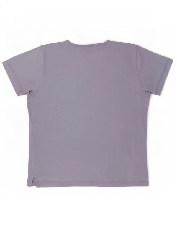 Champion Womens Graphic T-Shirt Top UK 16 Large Purple Cotton