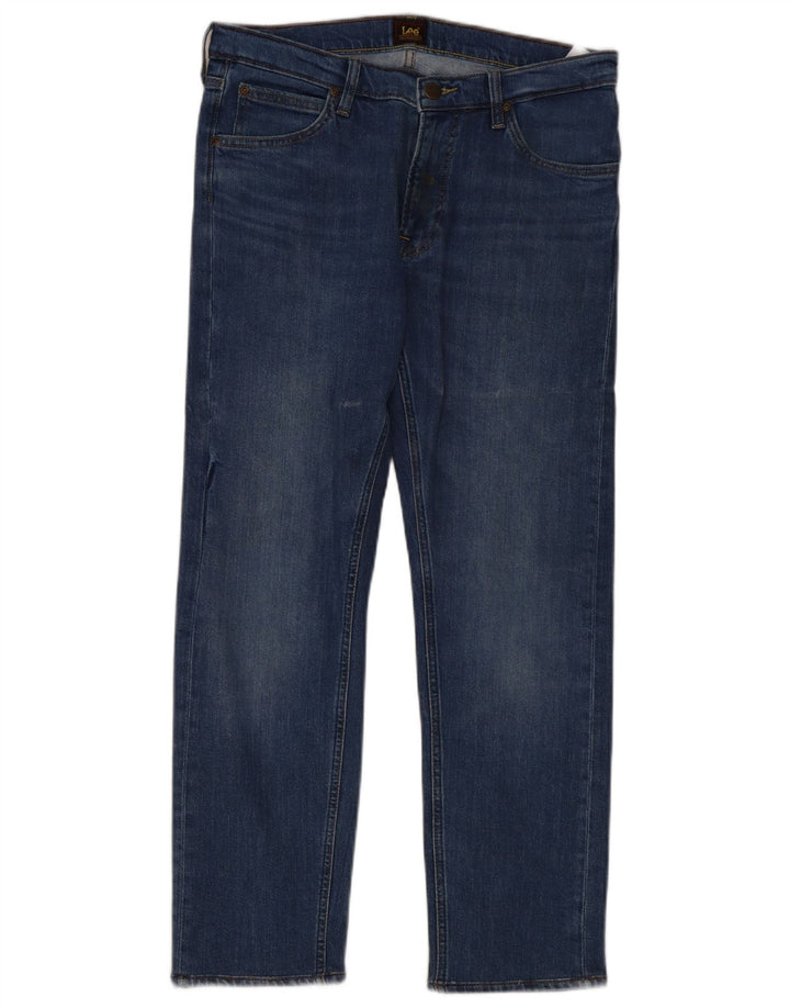 Lee Womens Daren Zip Fly Straight Jeans W32 L30 Blue Cotton