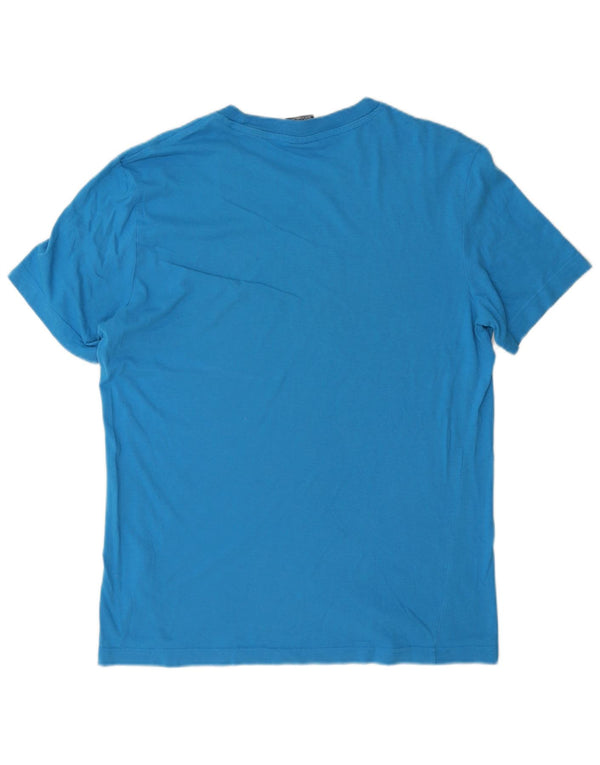 Champion Mens Graphic T-Shirt Top Medium Blue Cotton