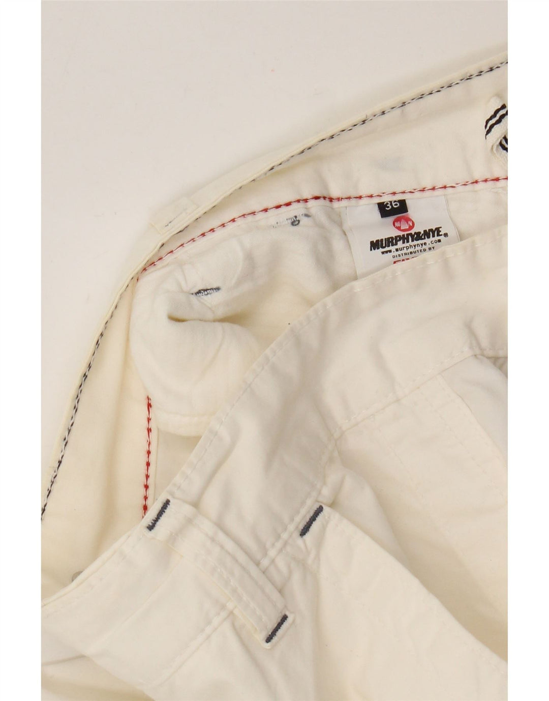 Murphy & Nye Mens Chino Shorts W36 Large White Cotton