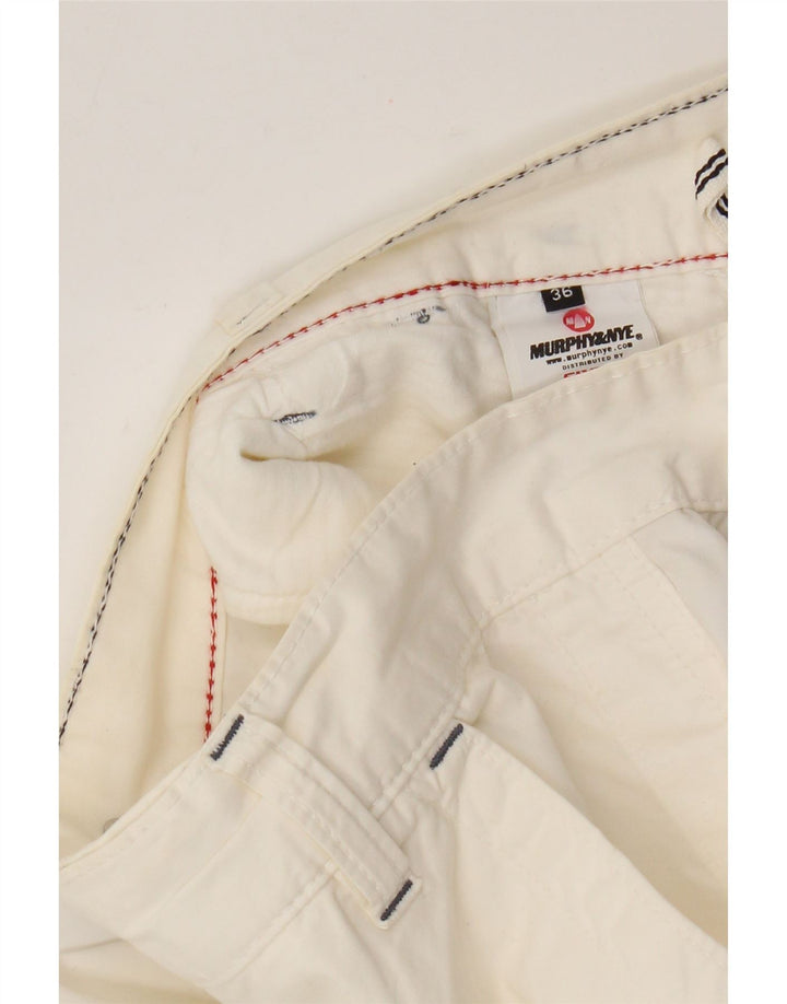 Murphy & Nye Mens Chino Shorts W36 Large White Cotton
