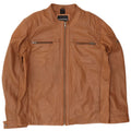 Bruno Banani Mens Leather Biker Jacket UK 44 2XL Brown