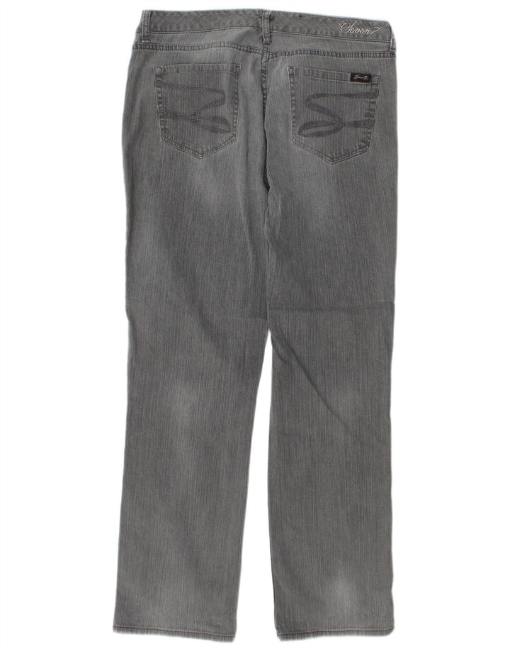Seven 7 Womens Straight Jeans US 12 Large W34 L31 Grey Cotton