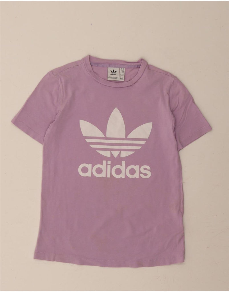 ADIDAS Womens Graphic T-Shirt Top UK 6 XS  Purple Cotton Vintage Adidas and Second-Hand Adidas from Messina Hembry 