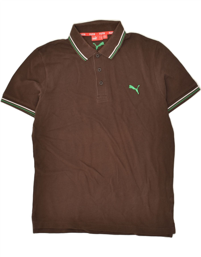 PUMA Mens Polo Shirt Medium Brown | Vintage Puma | Thrift | Second-Hand Puma | Used Clothing | Messina Hembry 