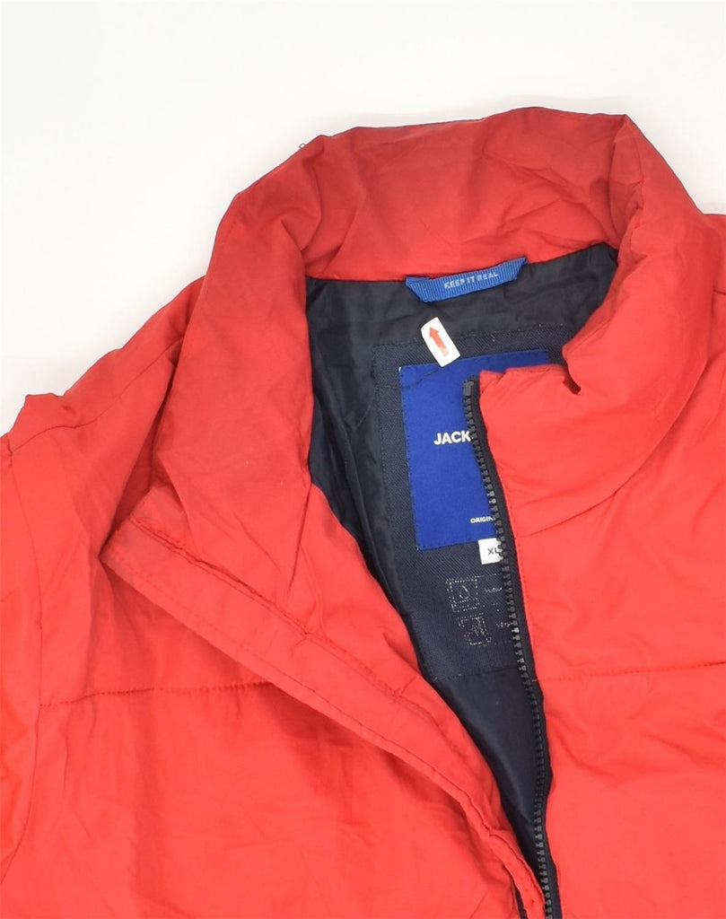 JACK & JONES Mens Padded Jacket UK 42 XL Red Polyester | Vintage Jack & Jones | Thrift | Second-Hand Jack & Jones | Used Clothing | Messina Hembry 