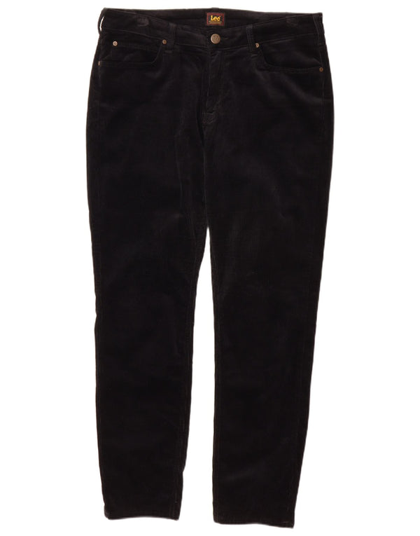 Lee Womens Elly Slim Corduroy Trousers W32 L31 Black Cotton
