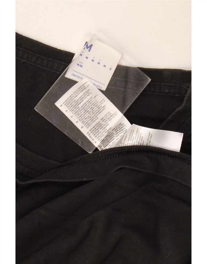 REEBOK Mens Graphic T-Shirt Top Medium Black Cotton