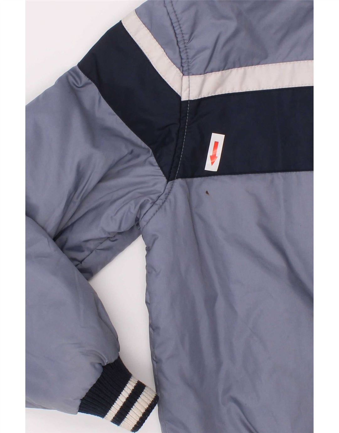 Benetton Boys Graphic Padded Jacket 7-8 Years Medium Blue Colourblock