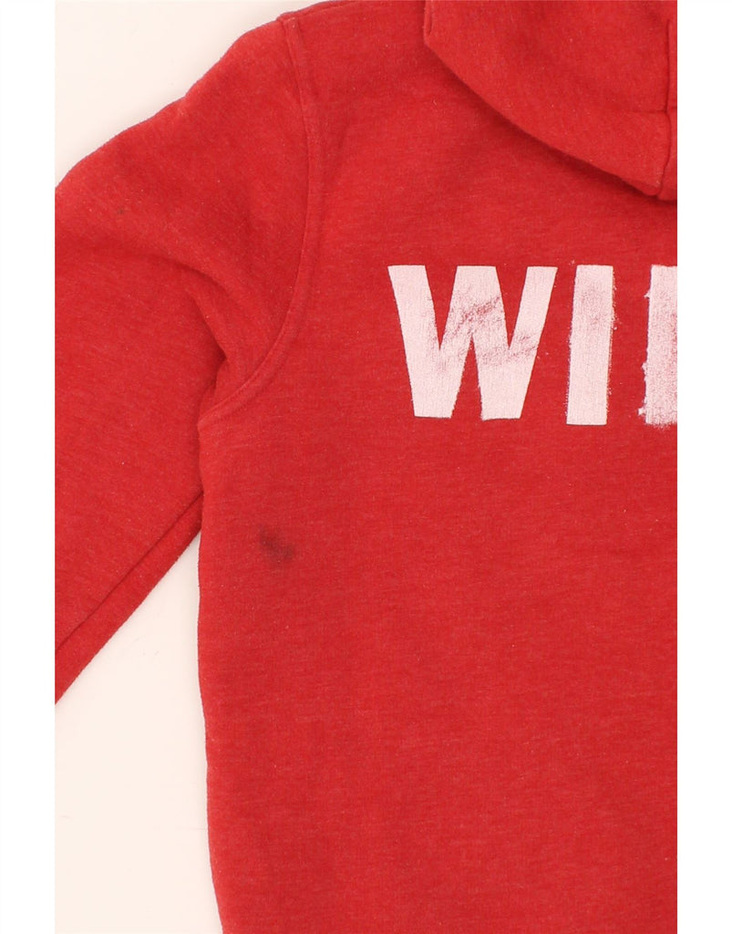 JACK WILLS Womens Graphic Hoodie Jumper UK 12 Medium  Red Cotton Vintage Jack Wills and Second-Hand Jack Wills from Messina Hembry 