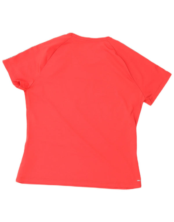 Adidas Womens Climalite T-Shirt Top UK 20/22 XL Red Polyester