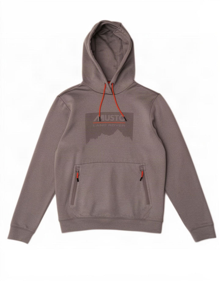 Musto Mens Graphic Hoodie Jumper Medium Grey Polyester