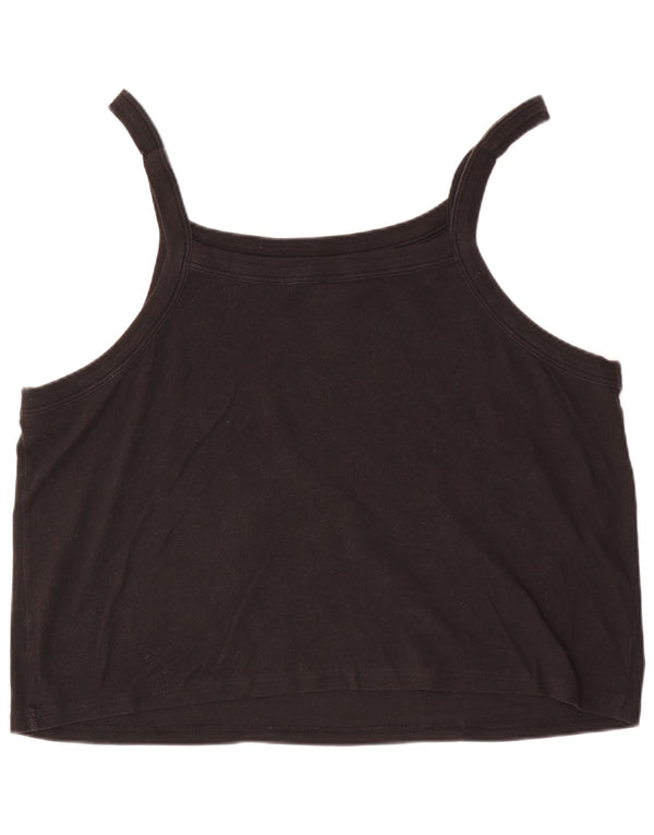 Adidas Womens Crop Cami Top UK 28/30 3XL Black Cotton