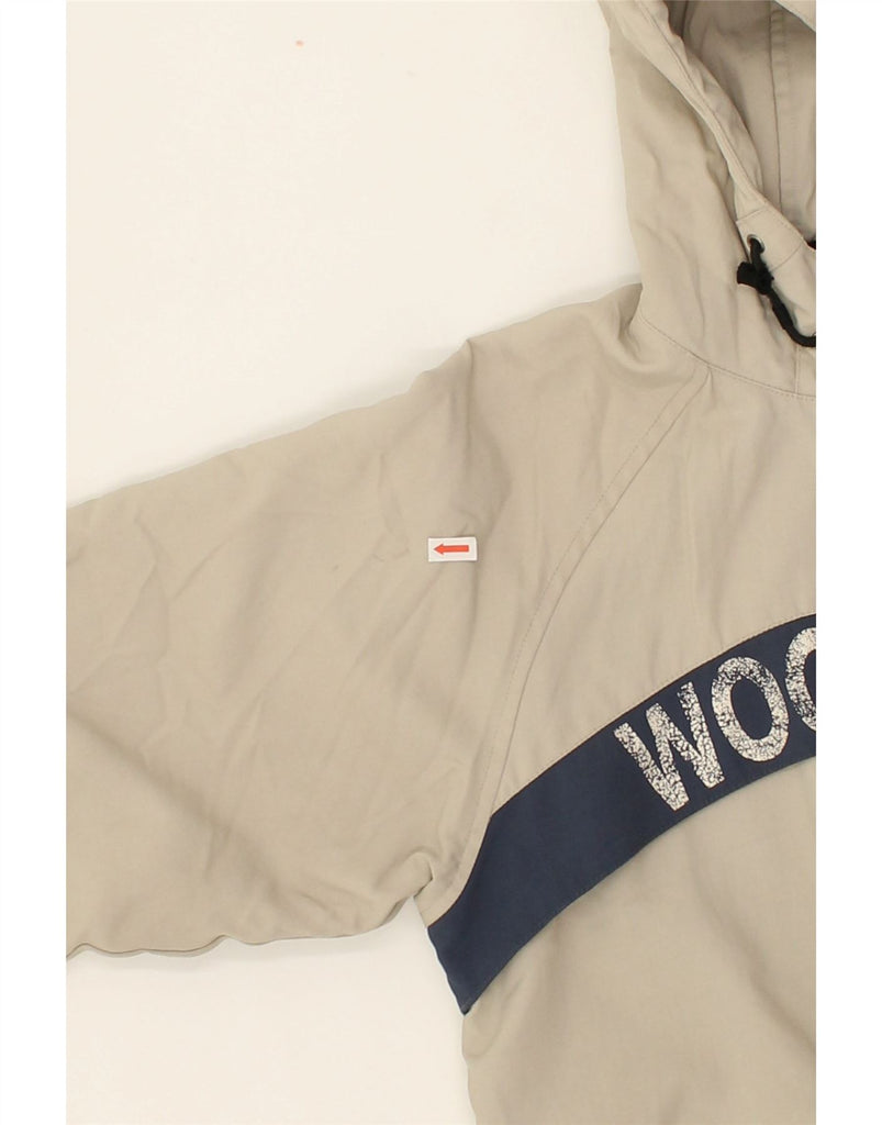 WOOLRICH Boys Graphic Hooded Rain Jacket 9-10 Years Beige | Vintage Woolrich | Thrift | Second-Hand Woolrich | Used Clothing | Messina Hembry 