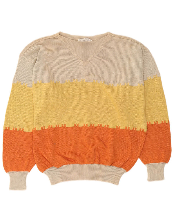 I Maschi Womens Boat Neck Jumper Sweater IT 48 XL Multicoloured Colourblock
