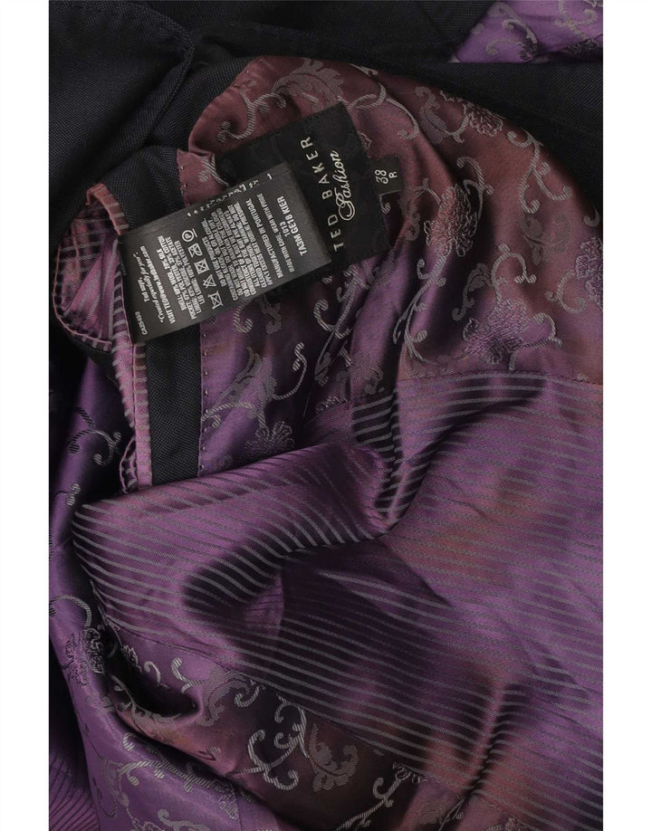 Ted Baker Mens 1 Button Blazer Jacket UK 38 Medium Black Wool