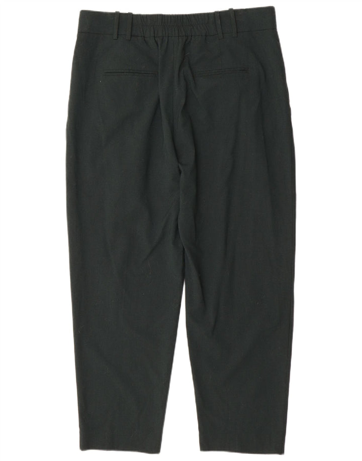 Zara Womens Pegged Cropped Trousers XL W36 L26 Green Polyester