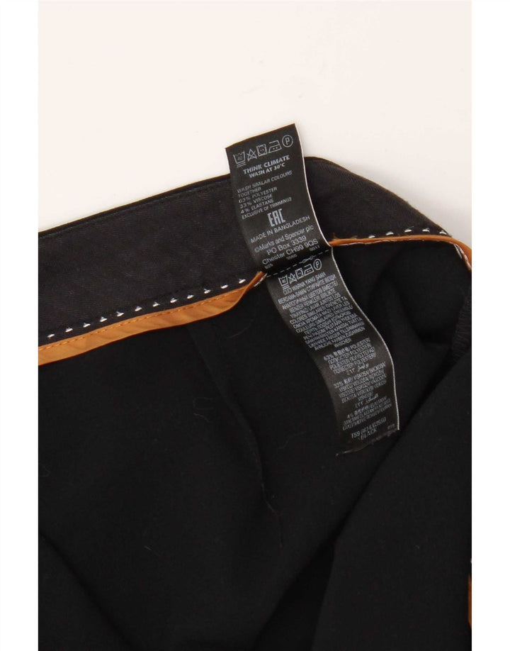 Marks & Spencer Womens Bootcut Suit Trousers UK 12 Medium W32 L30 Black