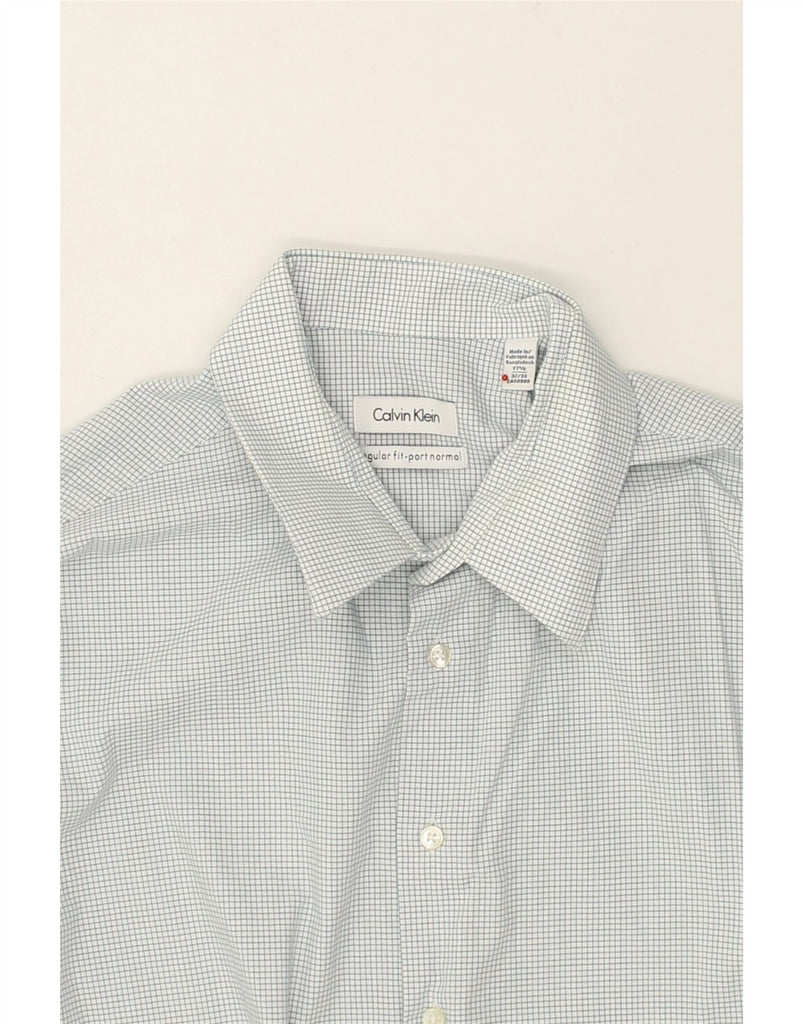 CALVIN KLEIN Mens Regular Fit Shirt Size 17 1/2 32/33 XL Grey Check Cotton | Vintage Calvin Klein | Thrift | Second-Hand Calvin Klein | Used Clothing | Messina Hembry 