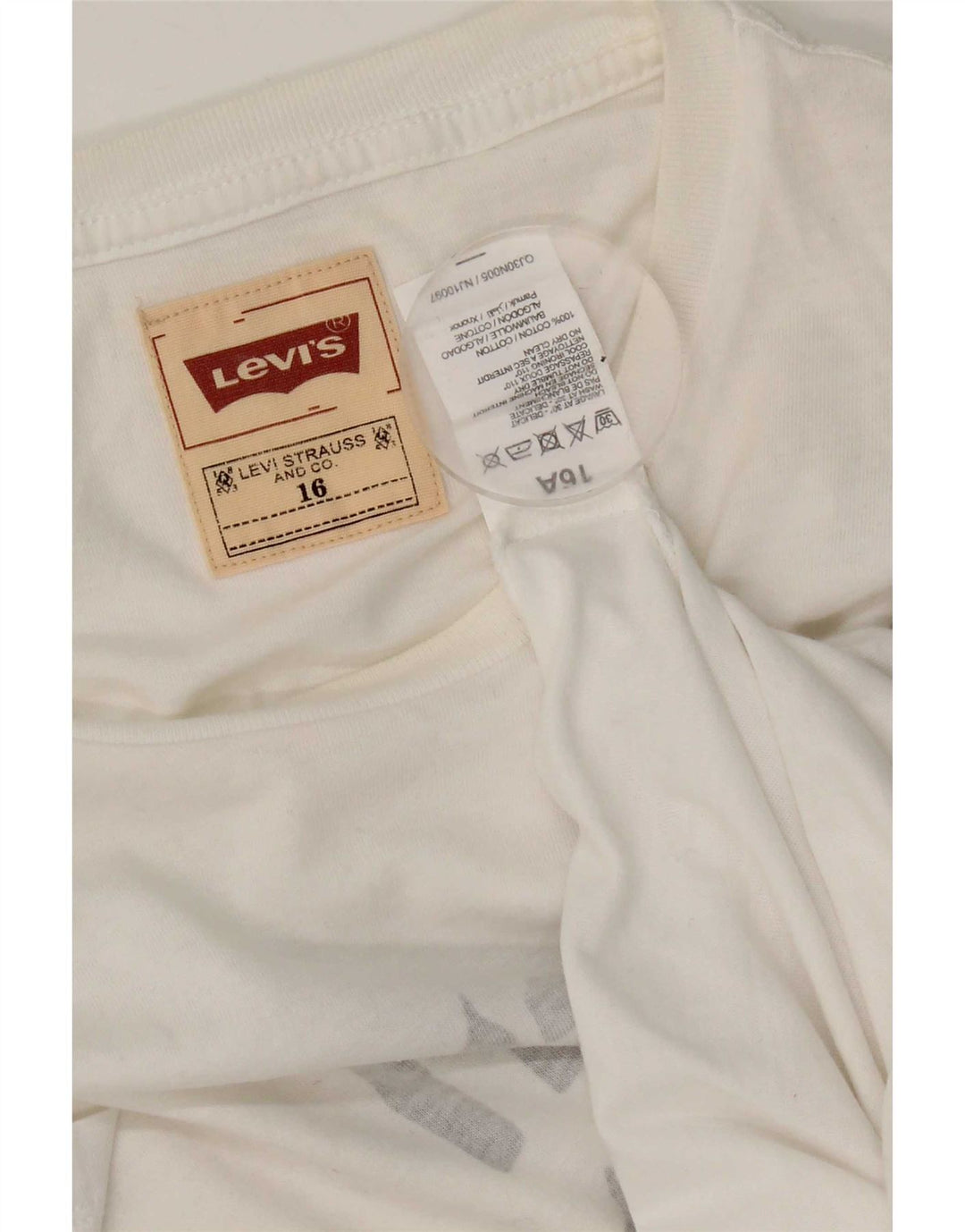 Levi's Boys Graphic T-Shirt Top 15-16 Years White Cotton