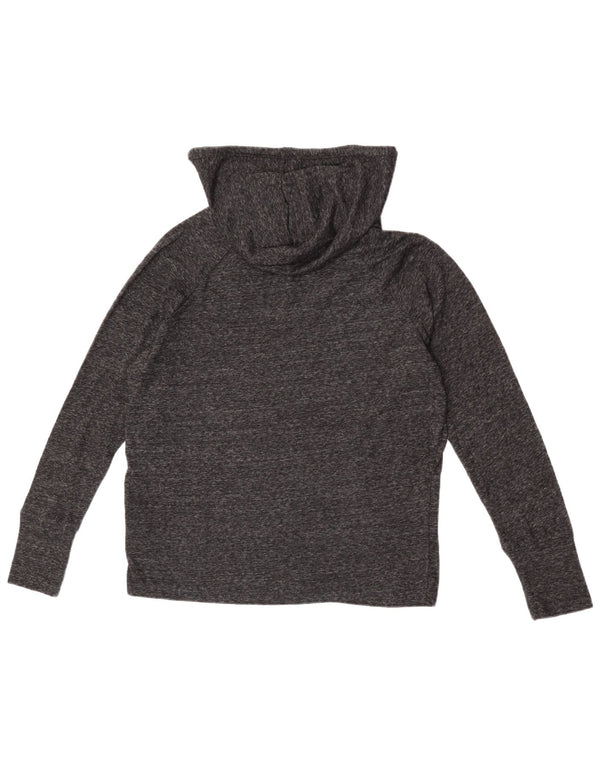 Roxy Womens Oversized Hoodie Jumper UK 14 Medium Navy Blue Flecked Cotton