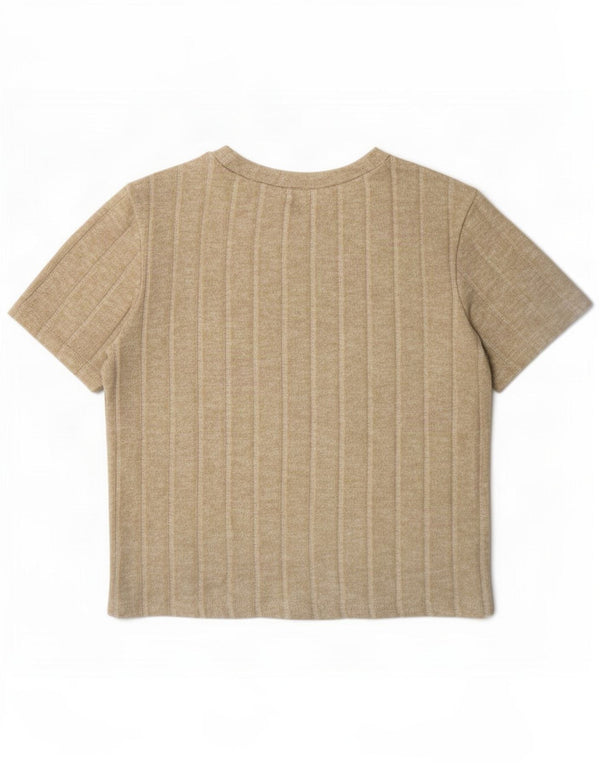 Zara Womens Trafaluc Crop T-Shirt Top UK 10 Small Beige