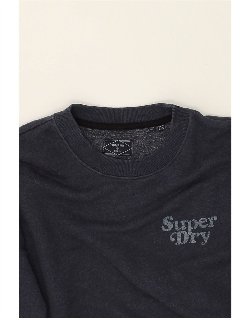 SUPERDRY Womens Sweatshirt Jumper Dress UK 10 Small Navy Blue Cotton | Vintage Superdry | Thrift | Second-Hand Superdry | Used Clothing | Messina Hembry 